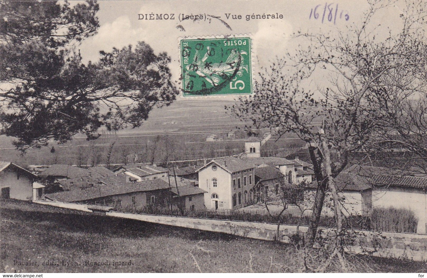 Isère : DIEMOZ : Vue Générale : 1913 : - Diémoz