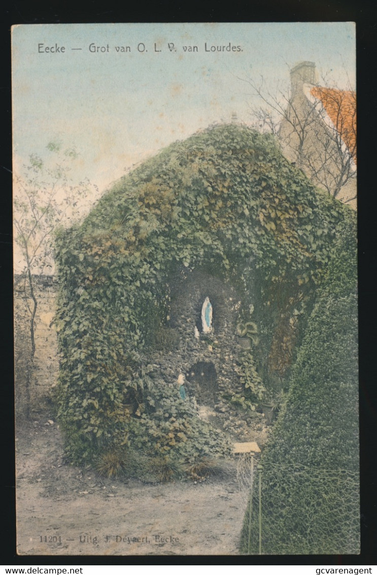 EECKE   EKE    GROT VAN O.L.V. VAN LOURDES      KLEUR    2 AFBEELDINGEN - Nazareth