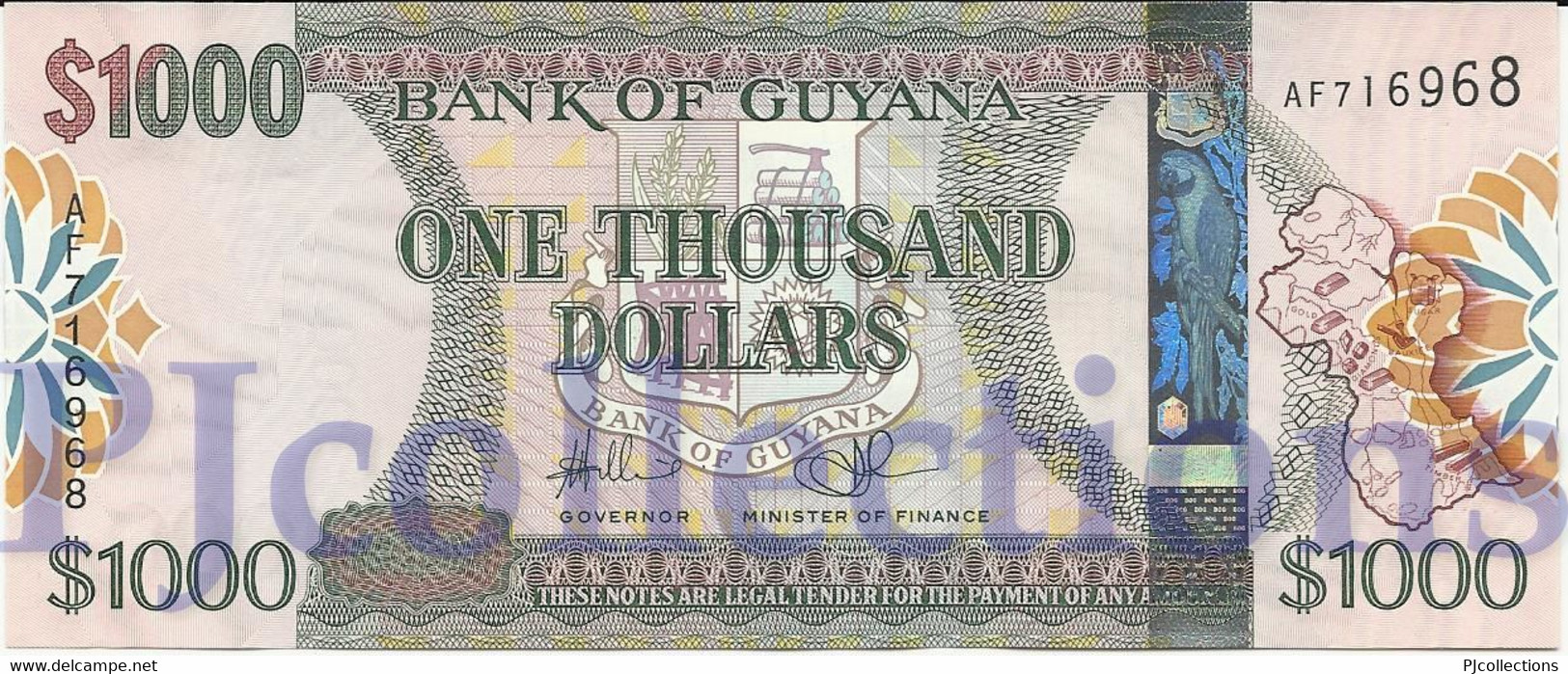 GUYANA 1000 DOLLARS 2011 PICK 38b UNC - Guyana