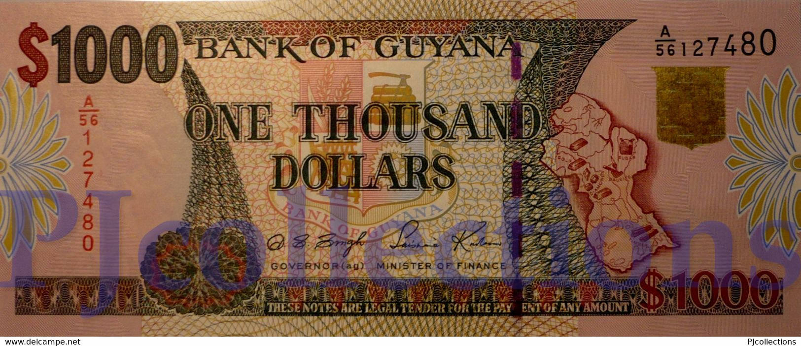 GUYANA 1000 DOLLARS 2000 PICK 35 UNC - Guyana
