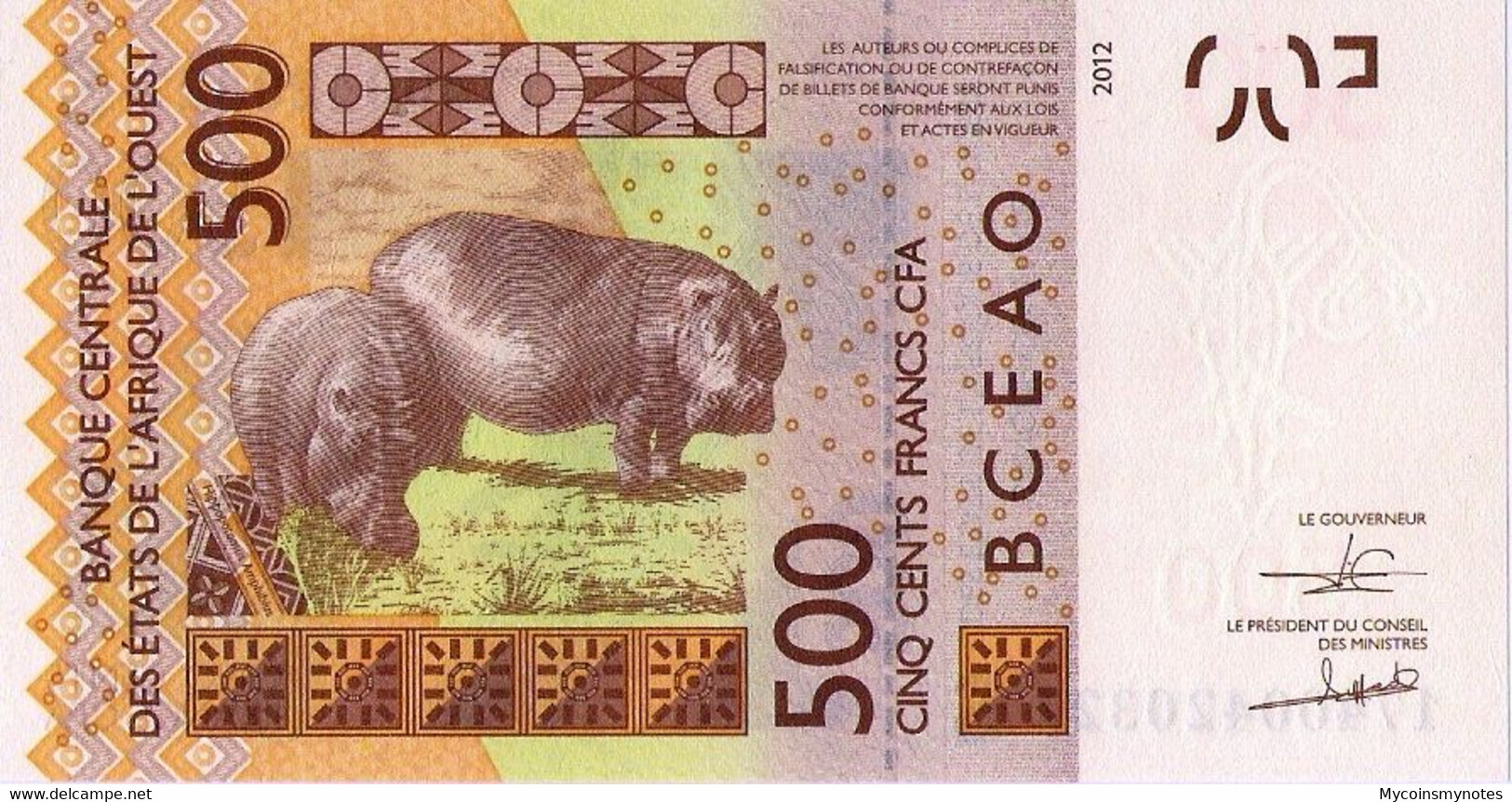 WEST AFRICAN STATES, GUINEA-BISSAU, 500 Francs, 2017, Code S, P-New (not In Catalog), UNC - West African States