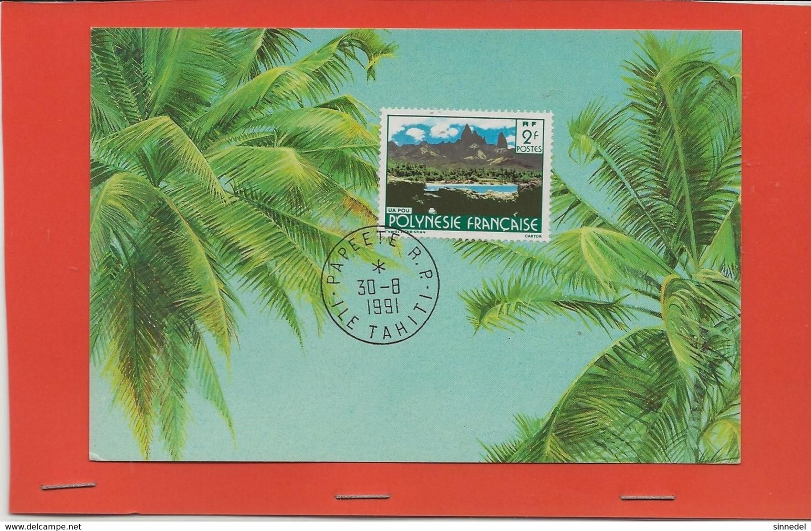 CARTE PAPEETE 30/08/1991 UA POU - Tahití