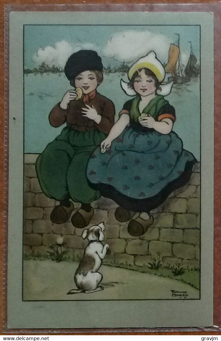 Carte Postale - Illustratrice Florence HARDY - Enfants Hollandais, Chien - Dondorf N° 534 - Hardy, Florence