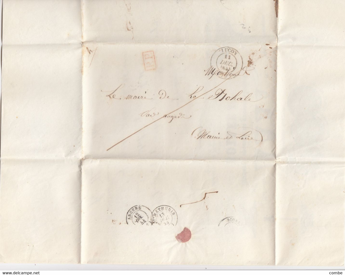 LETTRE. 11 DEC 1844. MAGNIFIQUE EN-TETE FONDERIE SPECIALE DE GROSSES CLOCHES. BOLLÉE Jne LUÇON   / 2 - 1801-1848: Precursores XIX