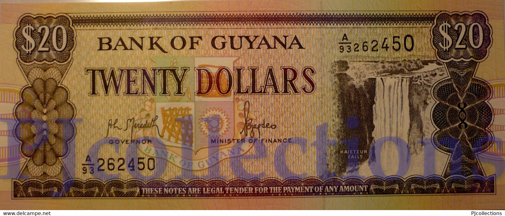 GUYANA 20 DOLLARS 1996 PICK 30b2 UNC - Guyana