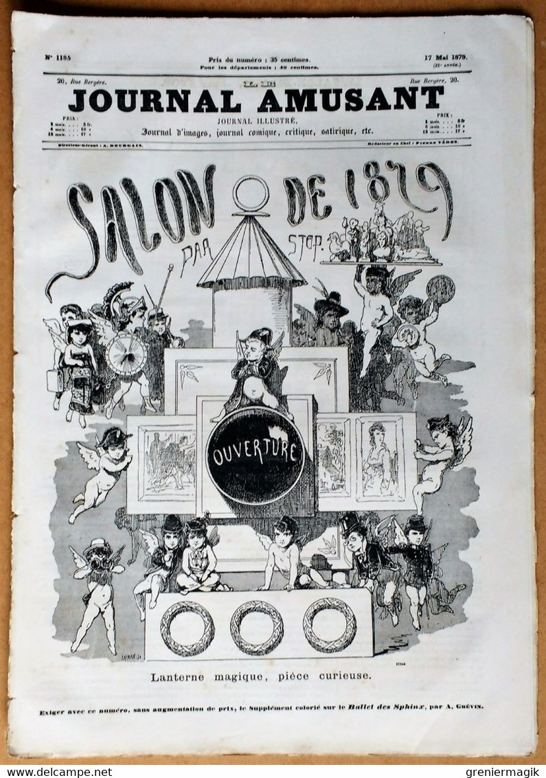 Le Journal Amusant N°1185 Du 17/05/1879 Le Ballet Des Sphynx Costumes D'A. Grévin/Salon/La Nymphe De Vittel Léonce Petit - 1850 - 1899