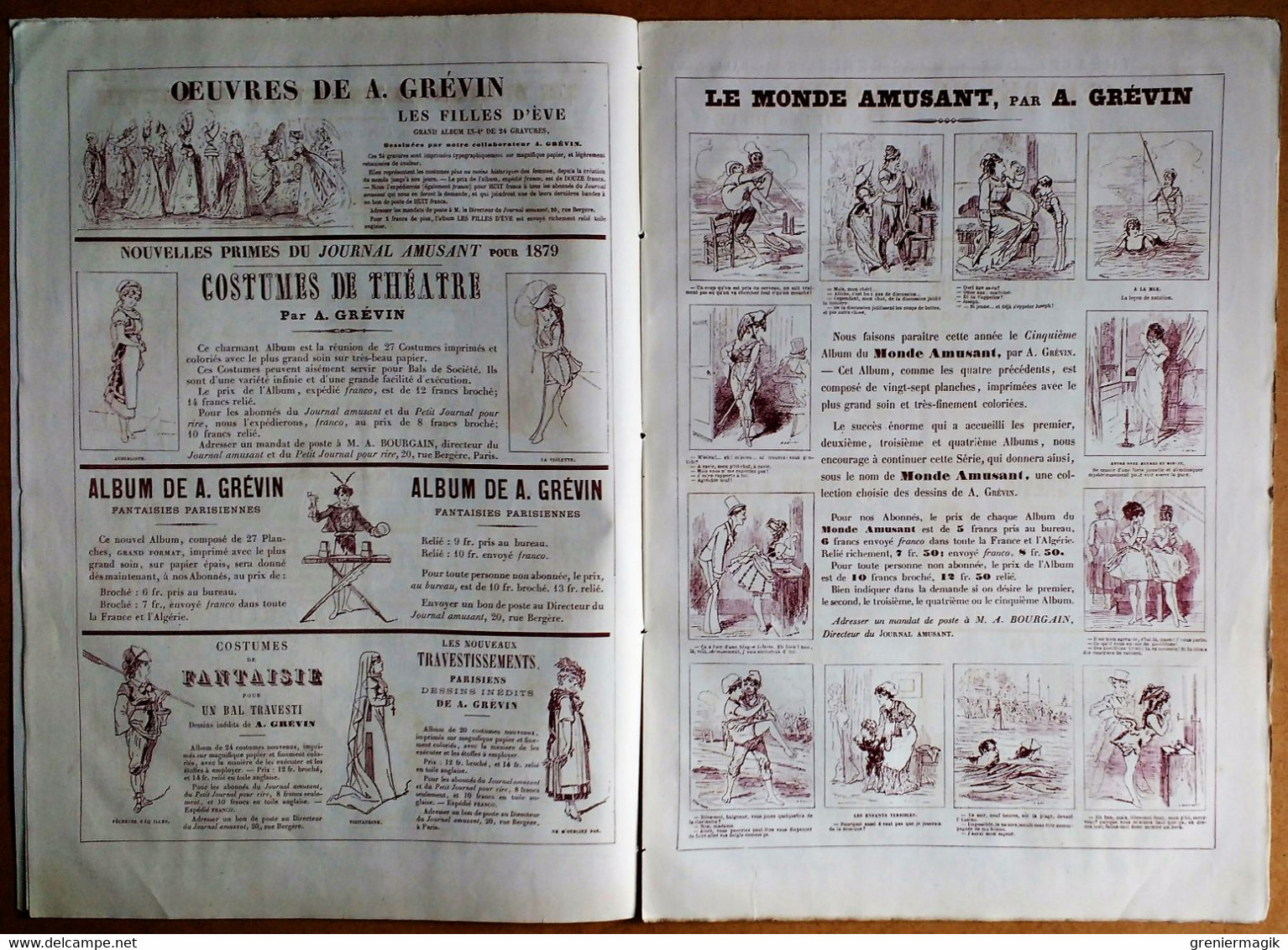Le Journal Amusant N°1185 Du 17/05/1879 Le Ballet Des Sphynx Costumes D'A. Grévin/Salon/La Nymphe De Vittel Léonce Petit - 1850 - 1899
