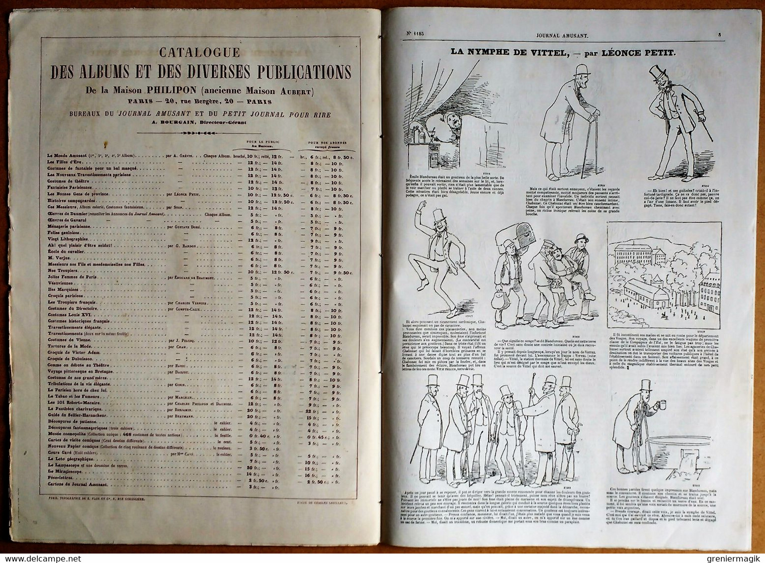 Le Journal Amusant n°1185 du 17/05/1879 Le ballet des sphynx costumes d'A. Grévin/Salon/La nymphe de Vittel Léonce Petit