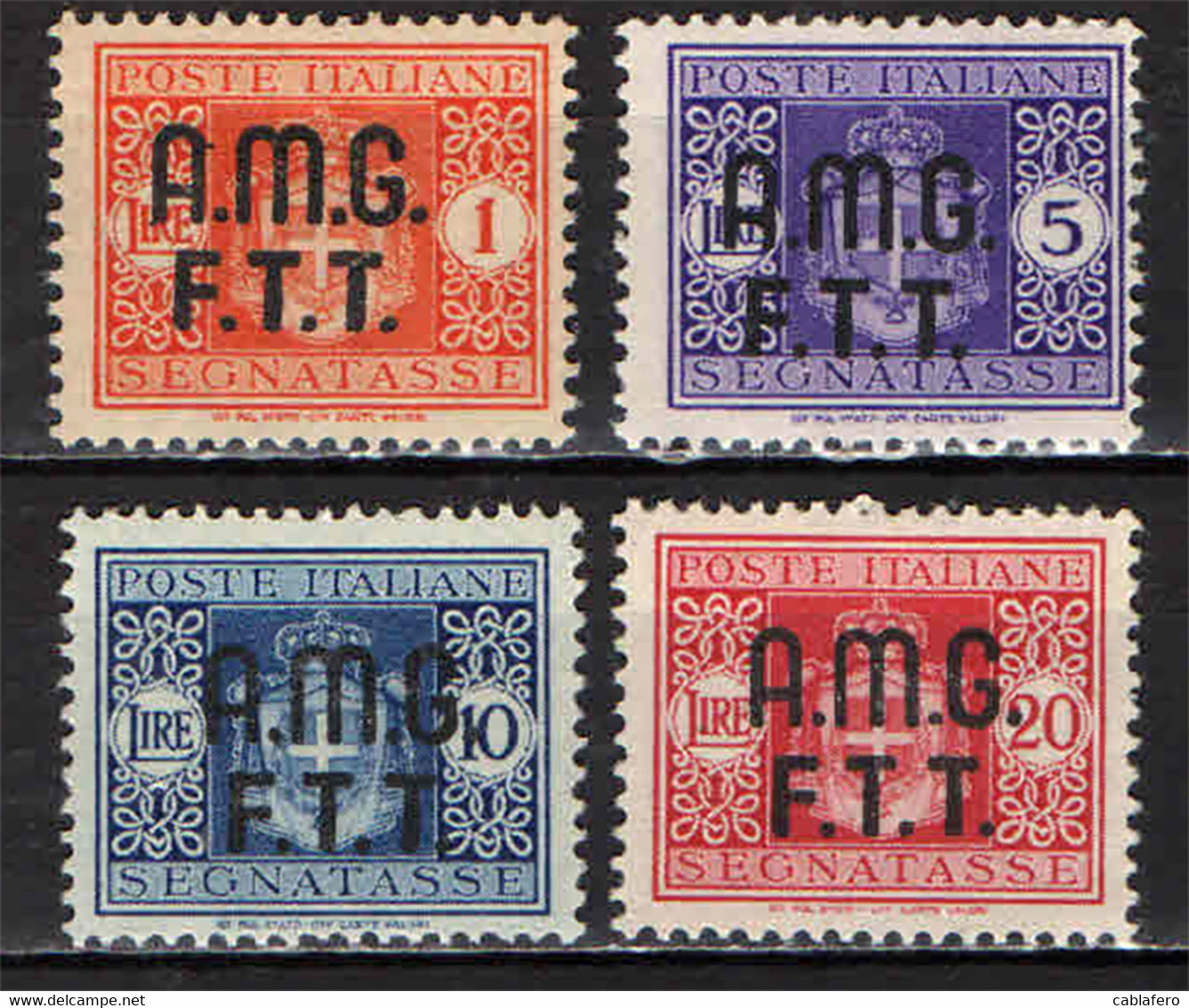 TRIESTE - AMGFTT - 1947 - SEGNATASSE DEL REGNO CON SOVRASTAMPA SU DUE RIGHE - MNH - Revenue Stamps