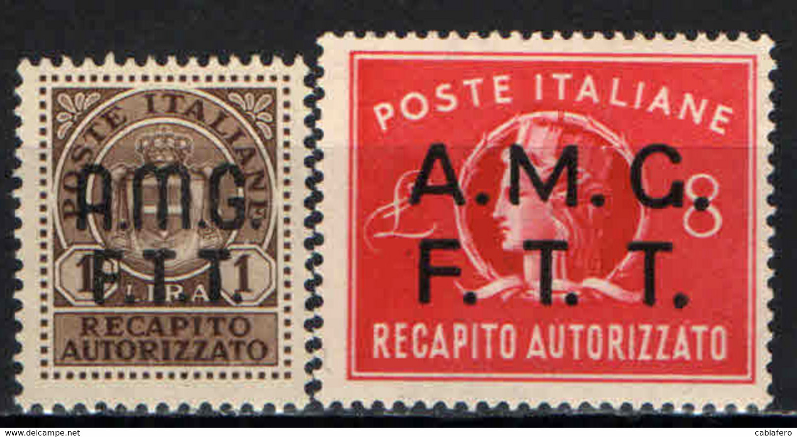 TRIESTE - AMGFTT - 1947 - 1 E 8 LIRE - MNH - Fiscale Zegels