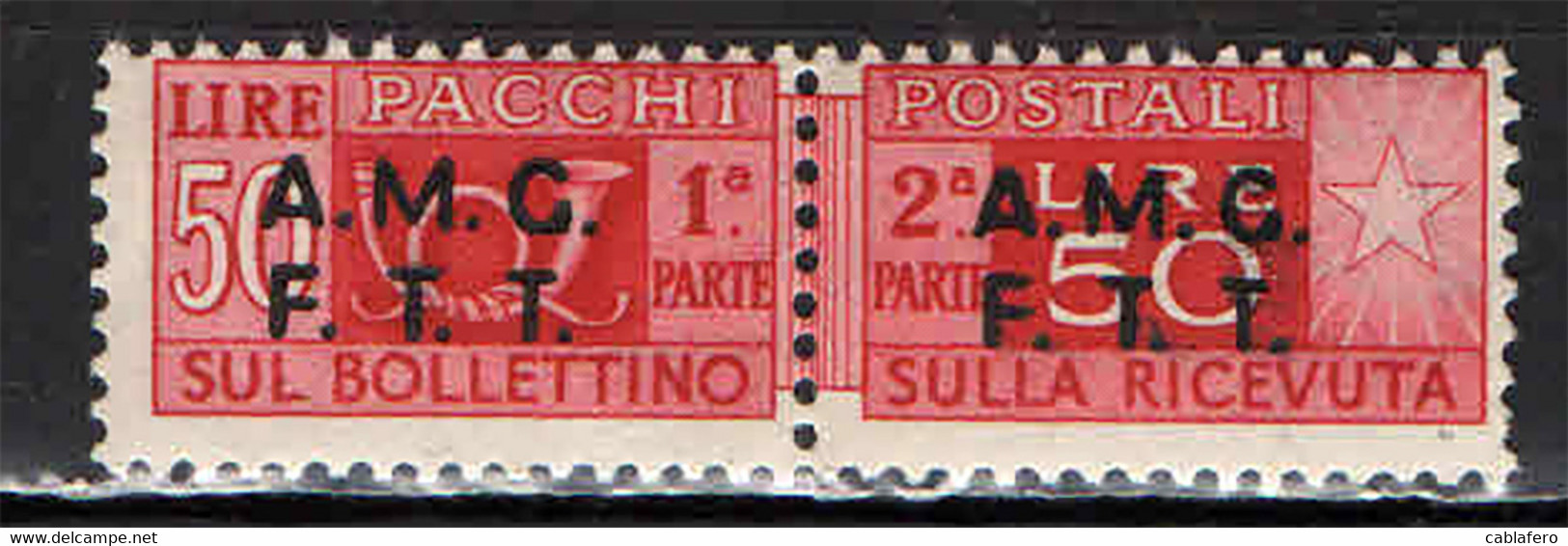 TRIESTE - AMGFTT - 1947 - PACCHI POSTALI - SOVRASTAMPA SU DUE LINEE -50 LIRE -  MNH - Colis Postaux/concession