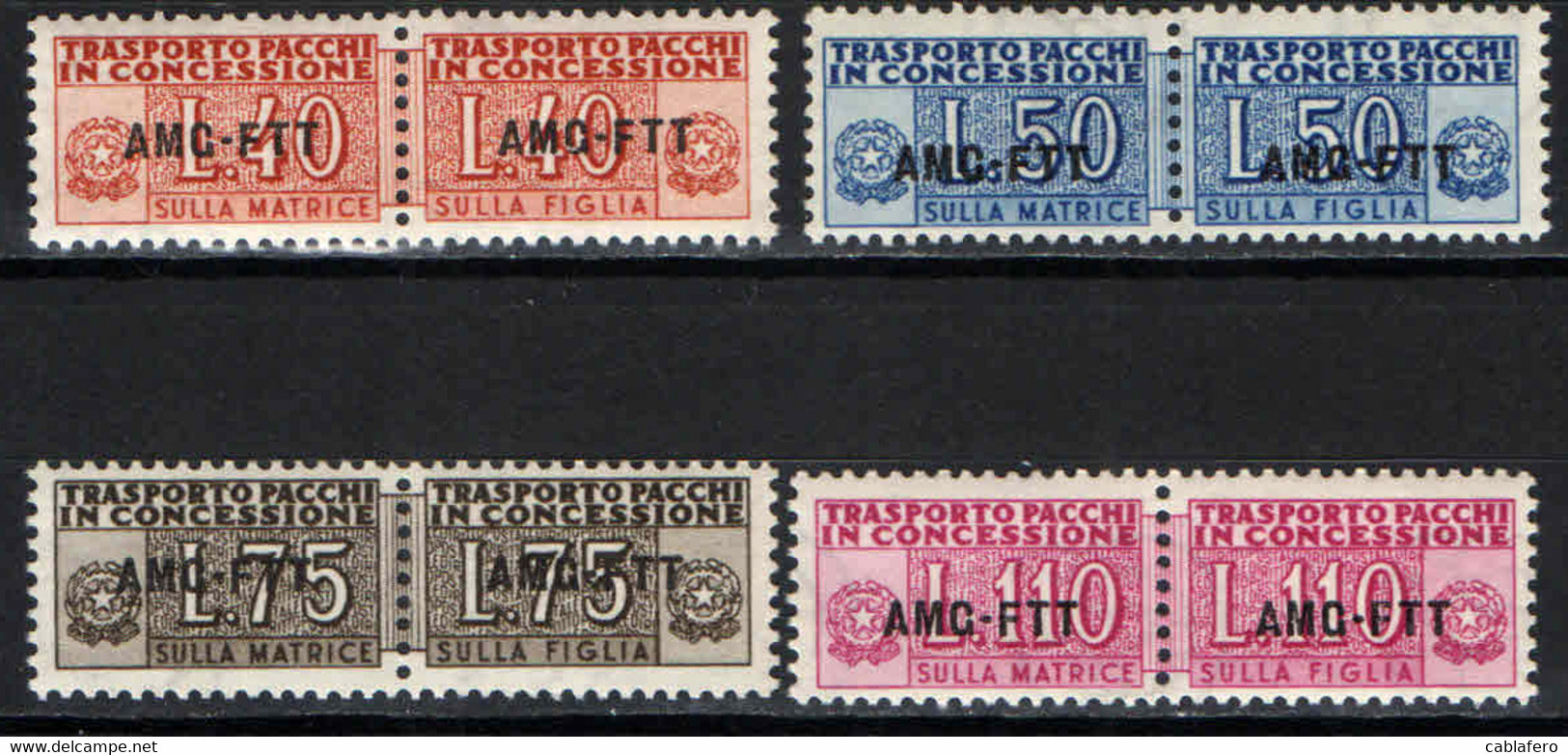 TRIESTE - AMGFTT - 1953 - PACCHI IN CONCESSIONE - SOVRASTAMPA SU UNA LINEA -  MNH - Colis Postaux/concession