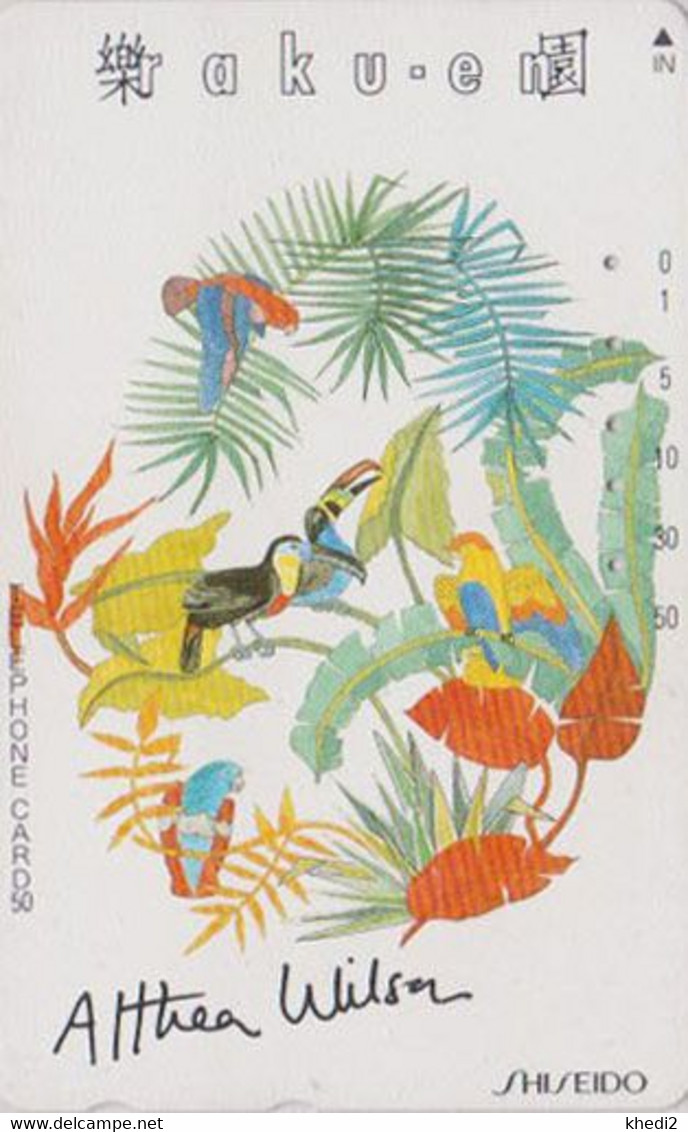 RARE TC JAPON / 110-011 - ANIMAL - OISEAU TOUCAN & PERROQUET ** SHISEIDO ** -  TUCAN & PARROT BIRD JAPAN Pc -  5208 - Papageien