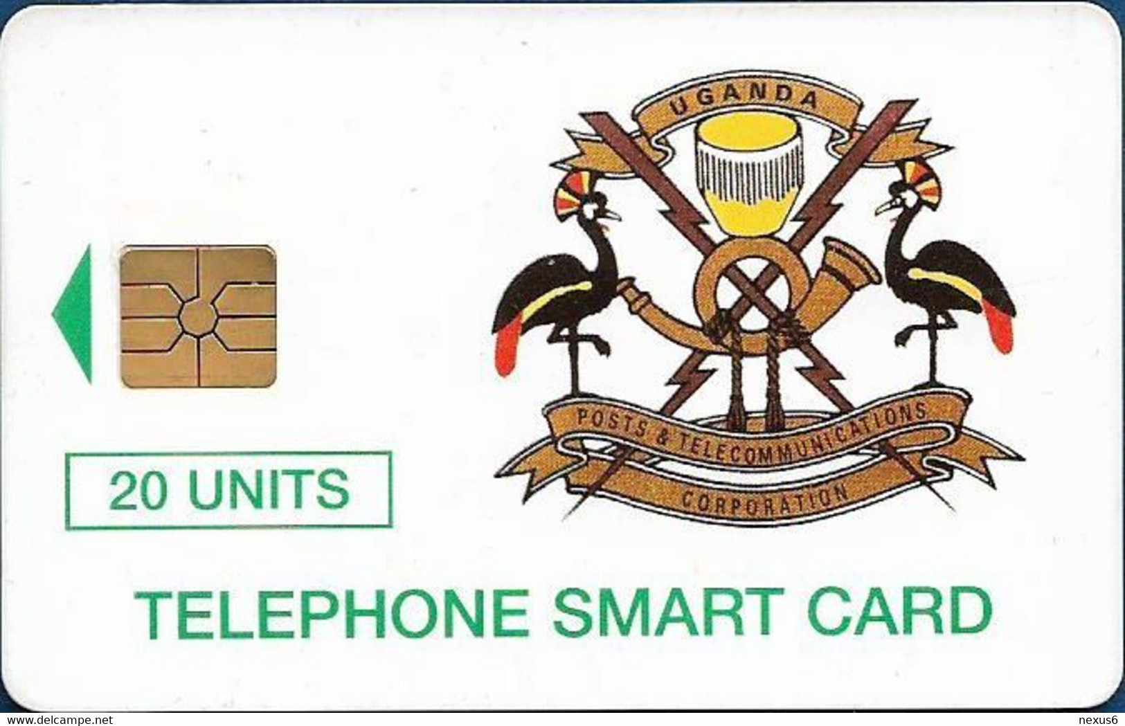 Uganda - UPTC - Telecom Logo 20, Gem1B Not Symmetr. Red, 50.000ex, 20U, Used - Ouganda