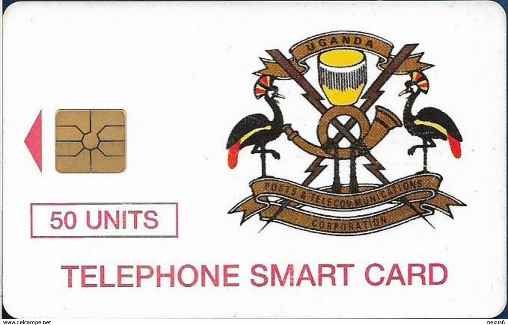 Uganda - UPTC - Telecom Logo 50, Gem1A Symmetr. Black, 110.000ex, 50U, Used - Uganda
