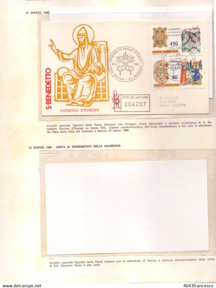 ALBUM Conteneti buste e foglietti dei viaggi di Giovanni Paolo II