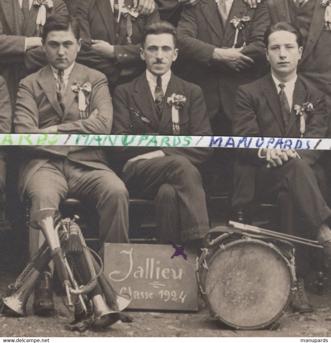 38 JALLIEU / CARTE PHOTO / CONSCRITS / CLASSE 1924 / JOURDAN PHOTO A BOURGOIN
