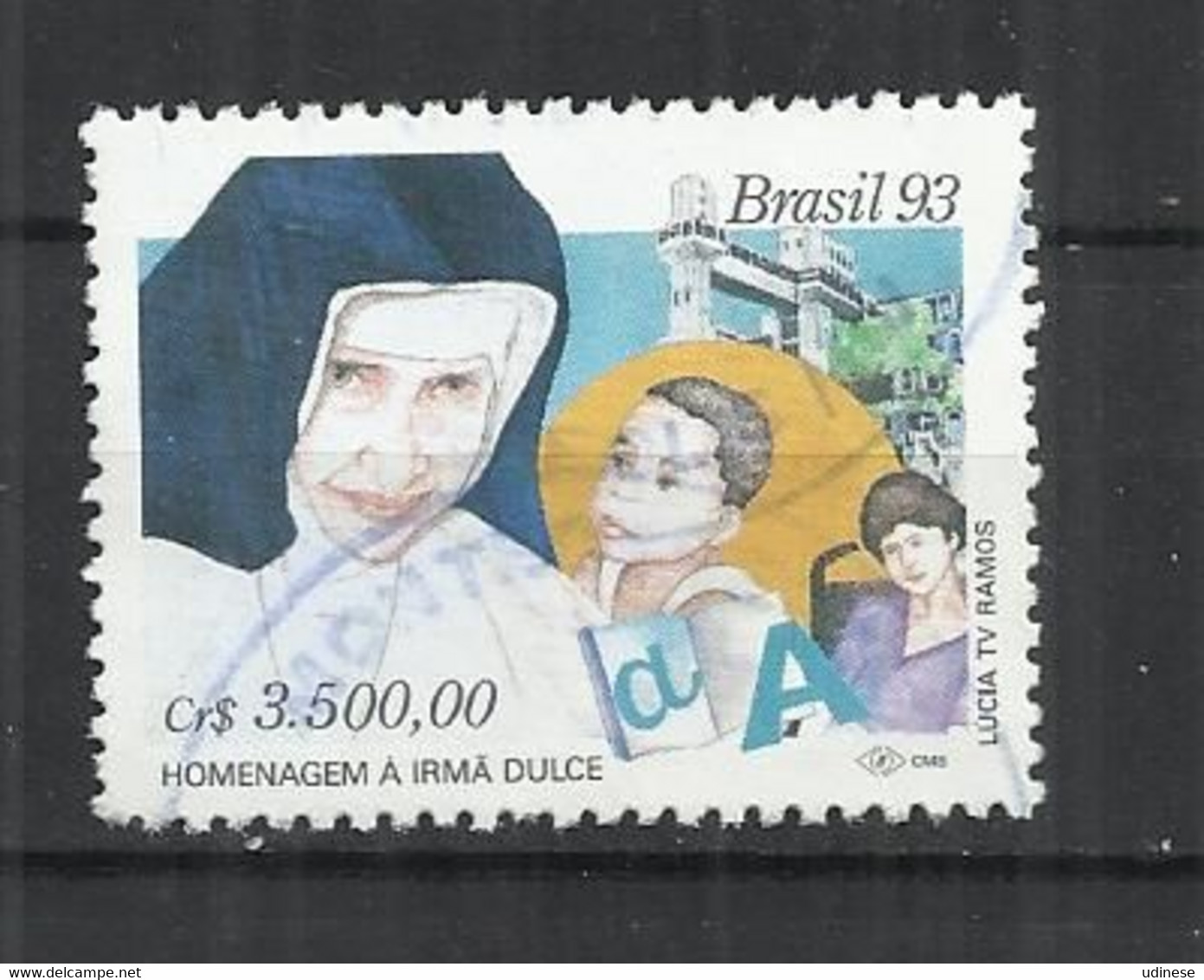 BRAZIL 1993 - SISTER DULCE - POSTALLY  USED OBLITERE GESTEMPELT USADO - Other & Unclassified