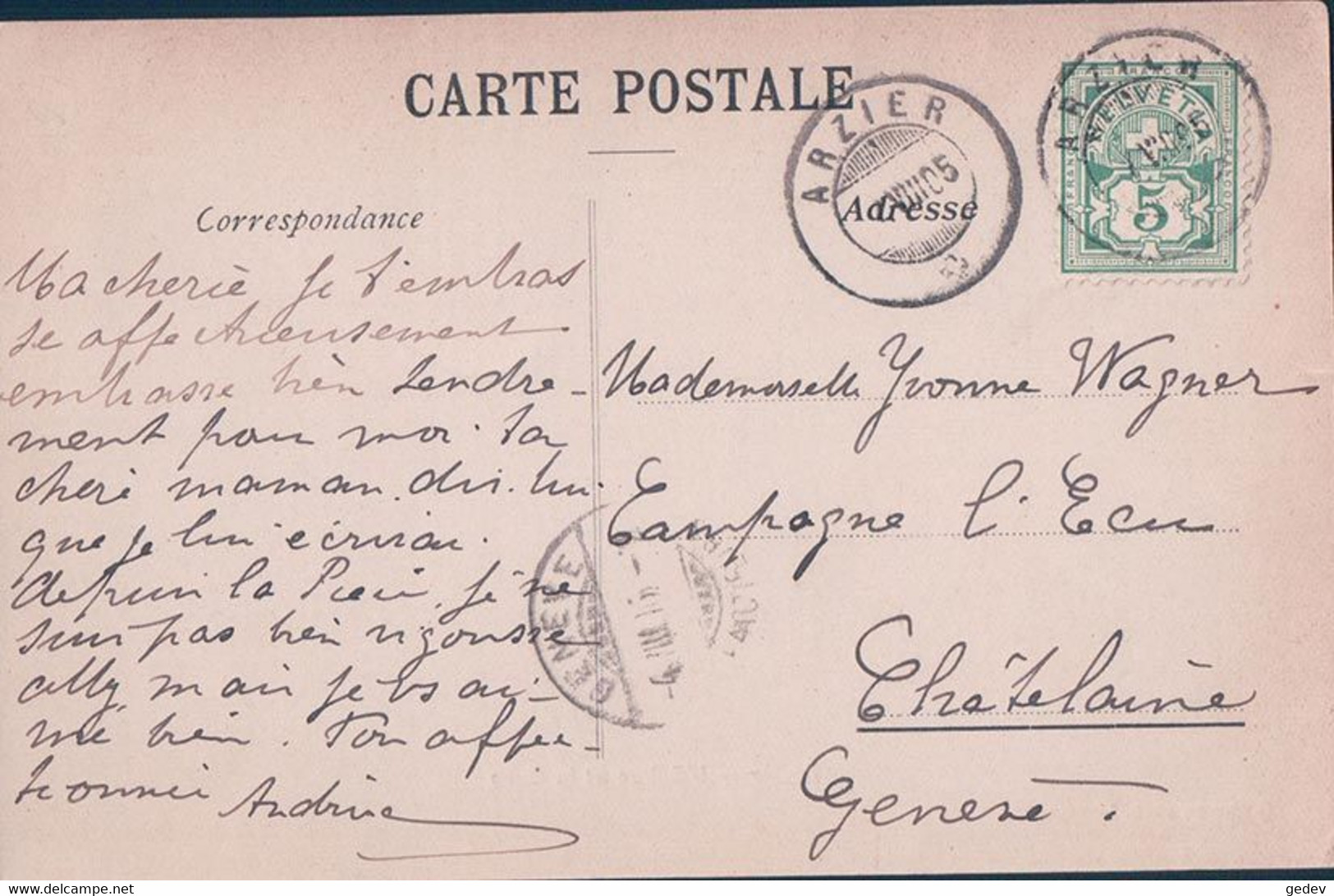 Arzier VD, Eglise Et Cure (4.8.1905) - Arzier-Le Muids