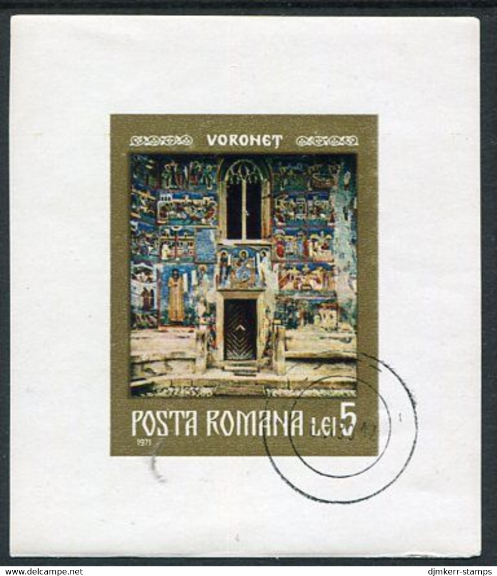 ROMANIA 1971 Frescoes Block Used.  Michel Block 92 - Oblitérés