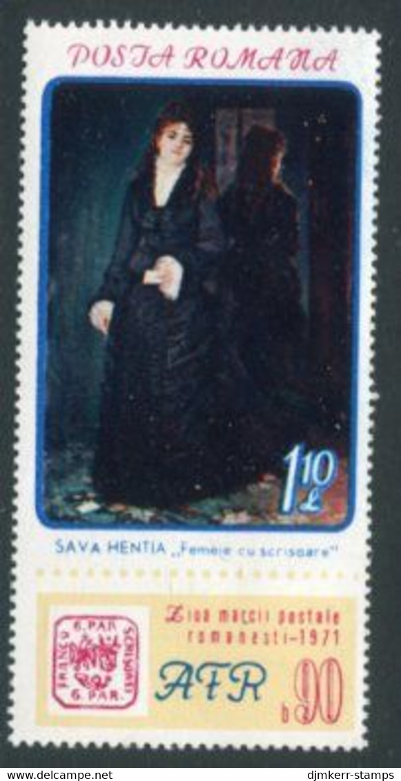 ROMANIA 1971 Stamp Day MNH / **.  Michel 2991 - Ongebruikt