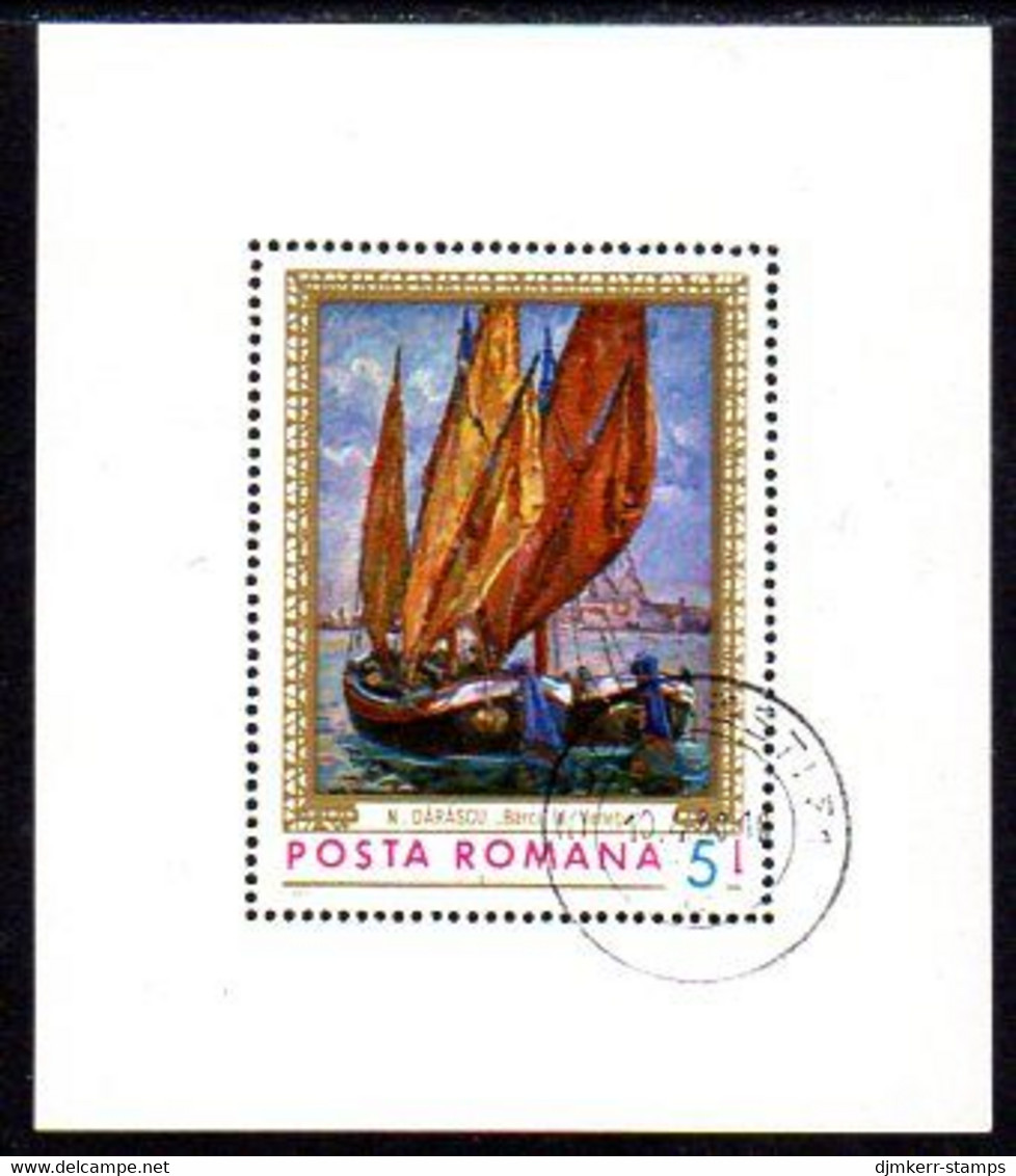 ROMANIA 1971 Marine Paintings Block Used.  Michel Block 90 - Blocs-feuillets