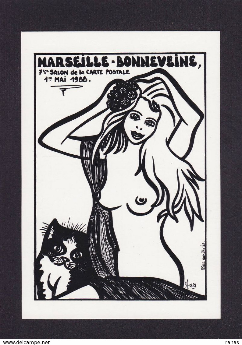 CPM Salon Cartes Postales Tirage Limité Numérotés Non Circulé érotisme Nu Féminin Marseille - Sammlerbörsen & Sammlerausstellungen