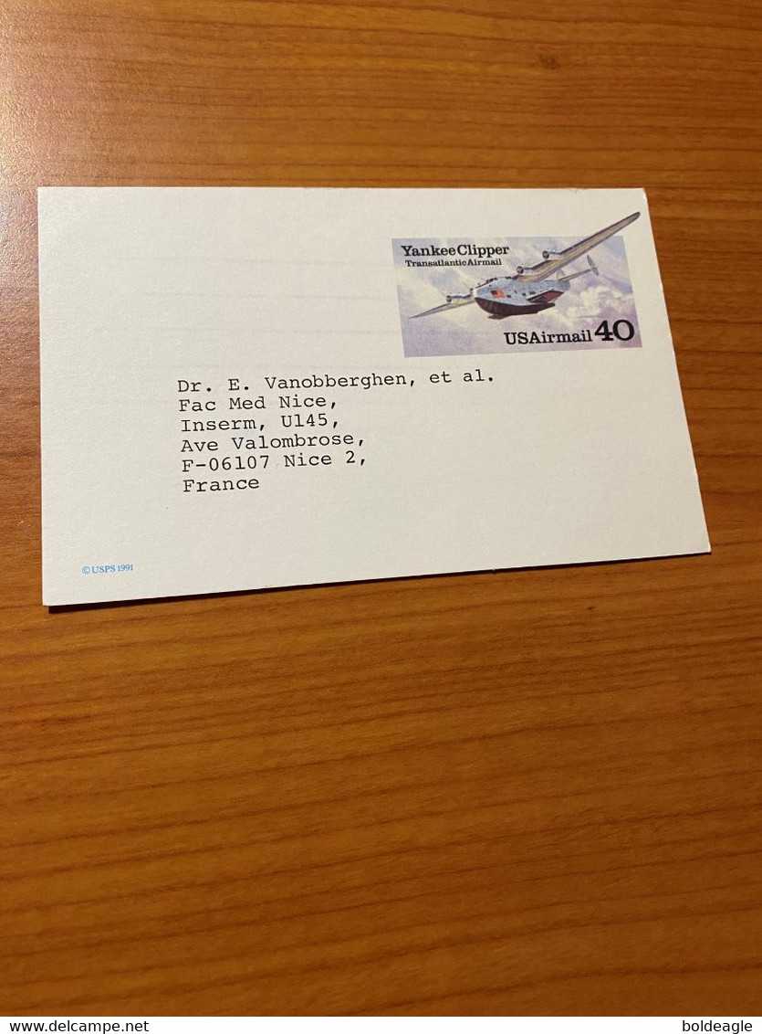 Entier Postal 1992-  Yankee Clipper - Transatlantic Airmail - 1981-00
