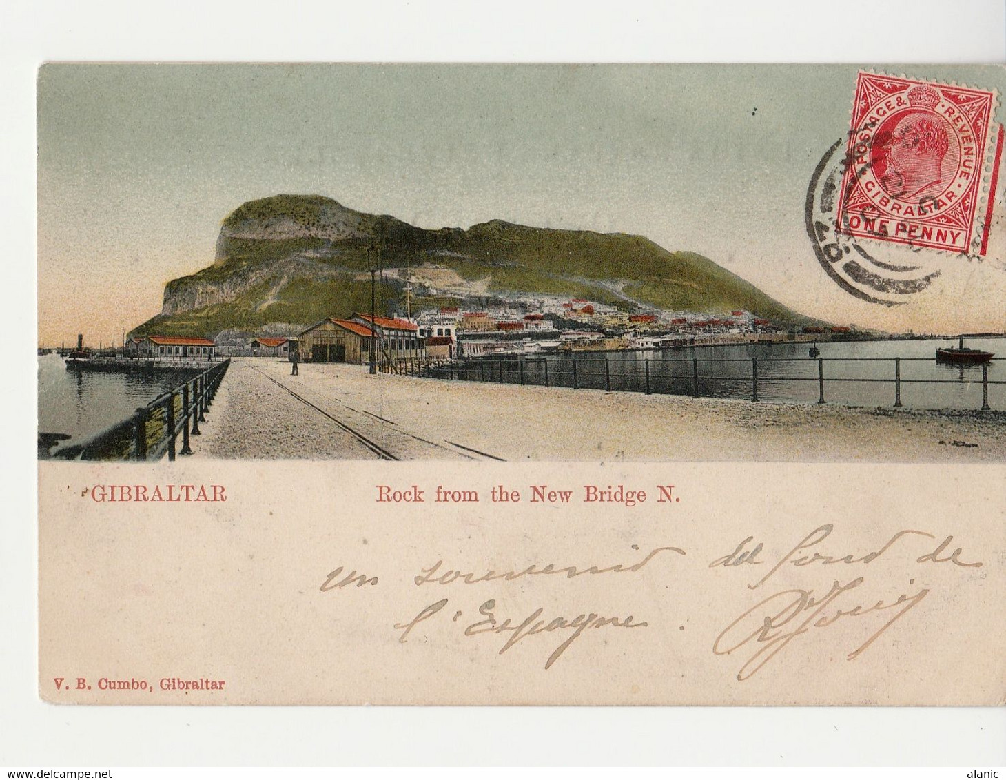 GIBRALTAR3 CPA -GIBRALTAR FROM NORTH FRONT--??//ROCK FROMTHE NEW BRIDGE CIRCULEE 1907-//PANORANA VIEW - Gibraltar