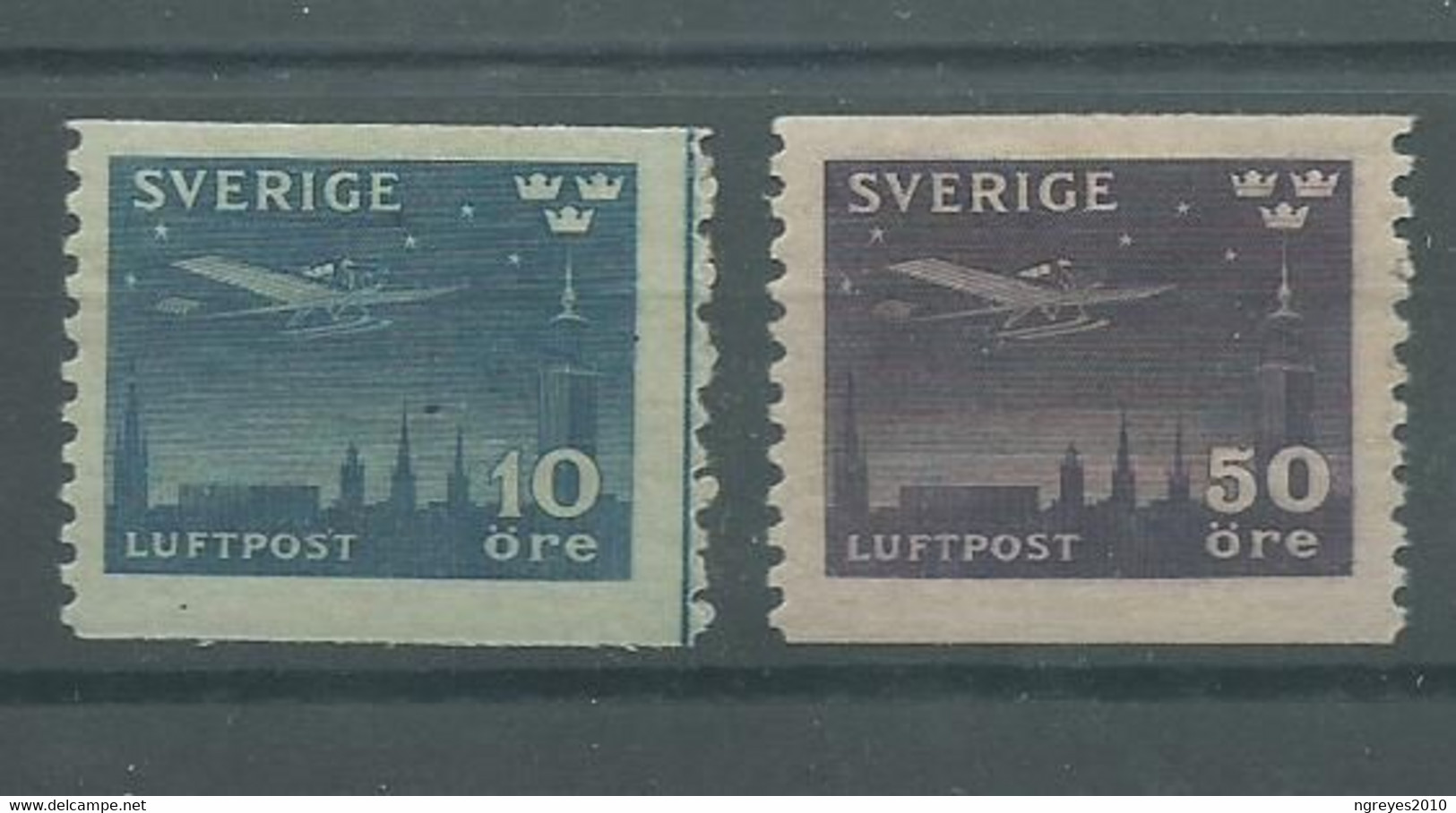 200037286  SUECIA  YVERT  AEREO  Nº  4/5  **/MNH - Nuevos