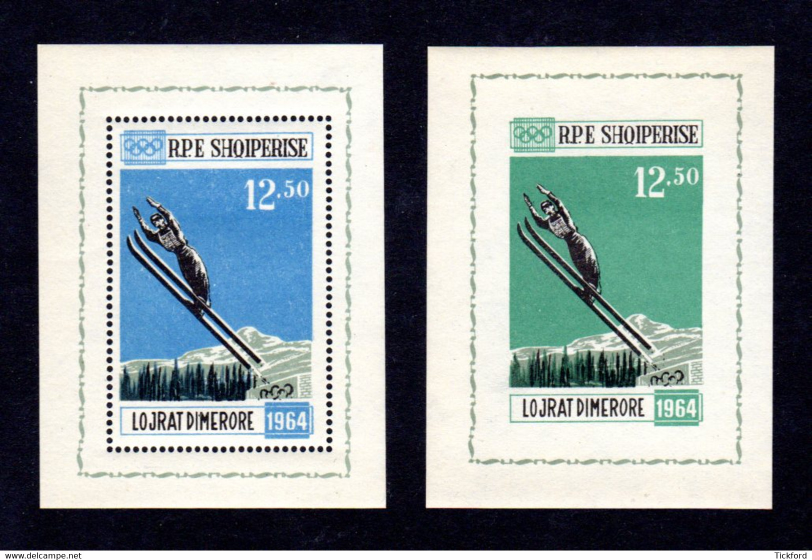 ALBANIE - 1963 - Yvert 2 BF N°6J Dentelé & ND  NEUFS ** LUXE/MNH - Jeux Olympiques D'hiver à Innsbruck - Winter 1964: Innsbruck