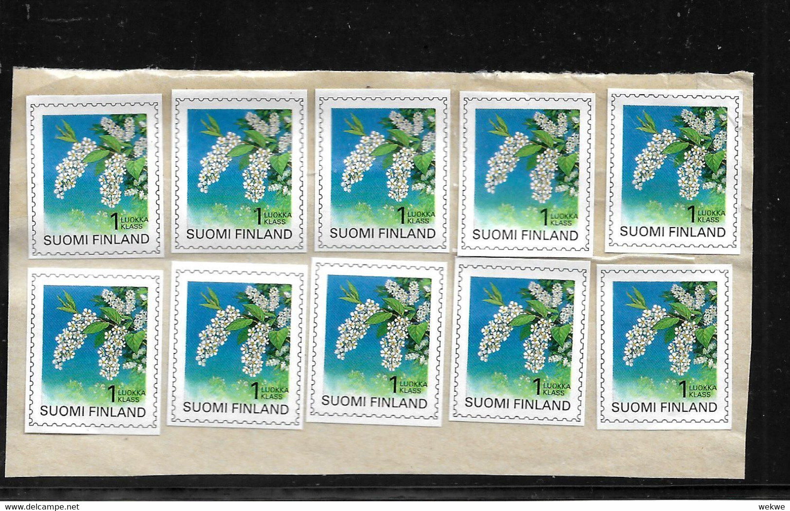 FINNLAND004 / Fragment Mit 12 Marken, Ungestempelt (Thema Baumblüte) - Unused Stamps