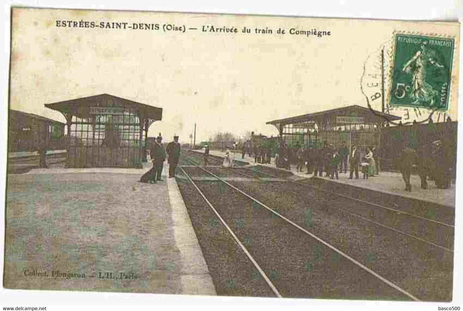 1912 ESTREES : GARE Arrivée Du TRAIN De Compiègne Animée - Estrees Saint Denis
