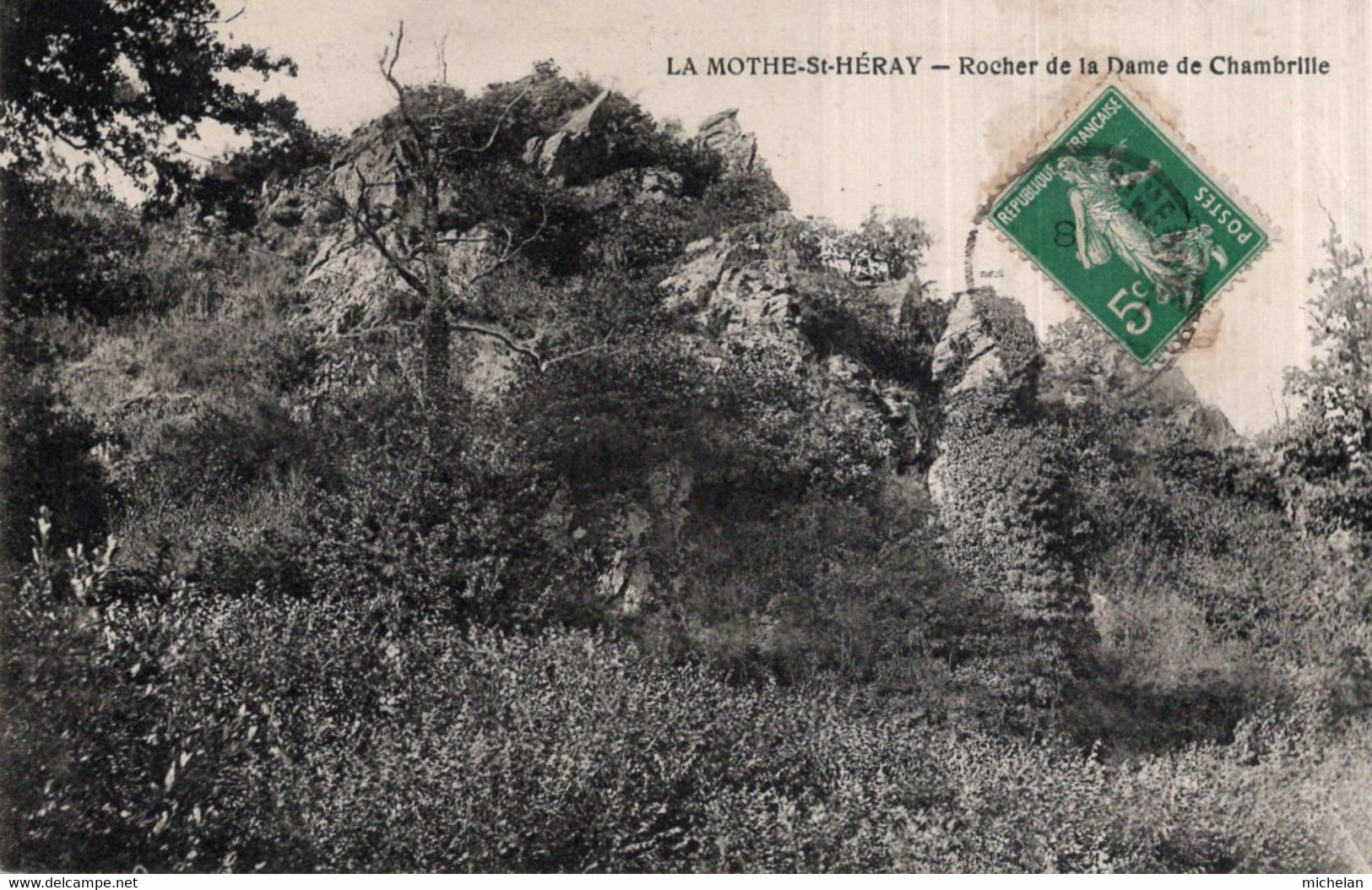 CPA   79  LA MOTHE-ST-HERAY---ROCHER DE LA DAME DE CHAMBRILLE---1912 - La Mothe Saint Heray