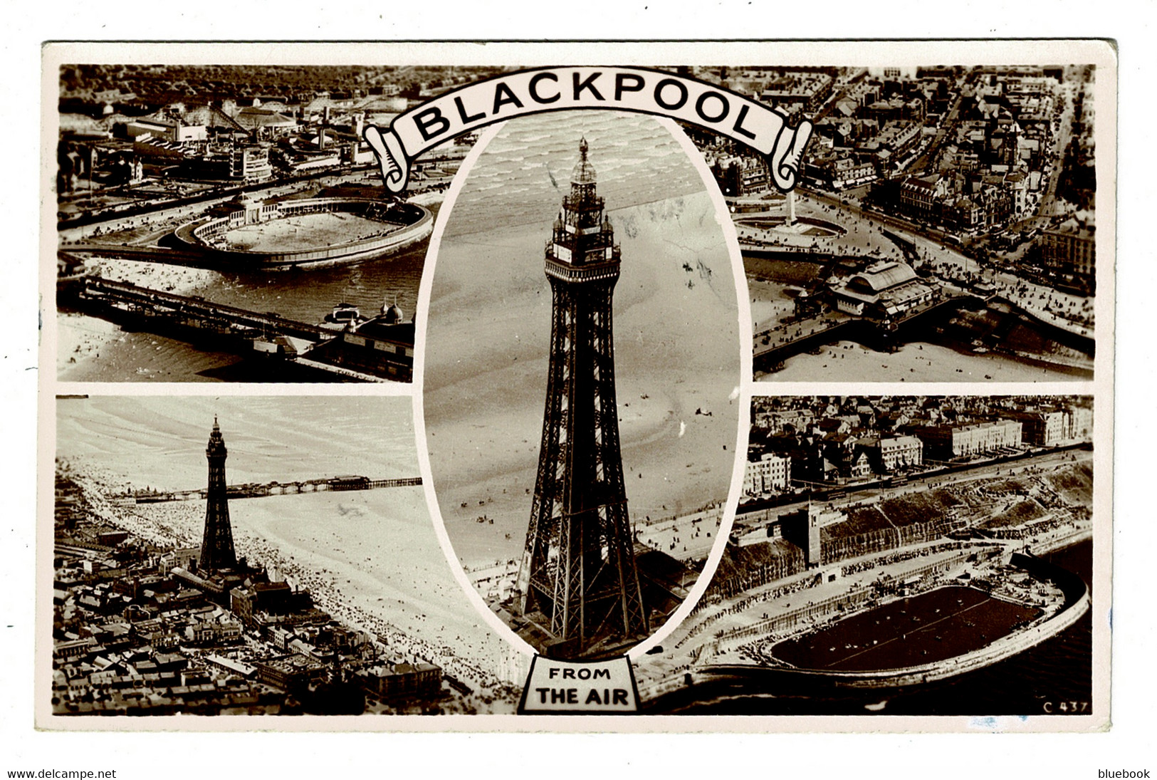 Ref 1426 - 1952 Aero Pictorial Real Photo Multiview Postcard - Blackpool Lancashire - Blackpool