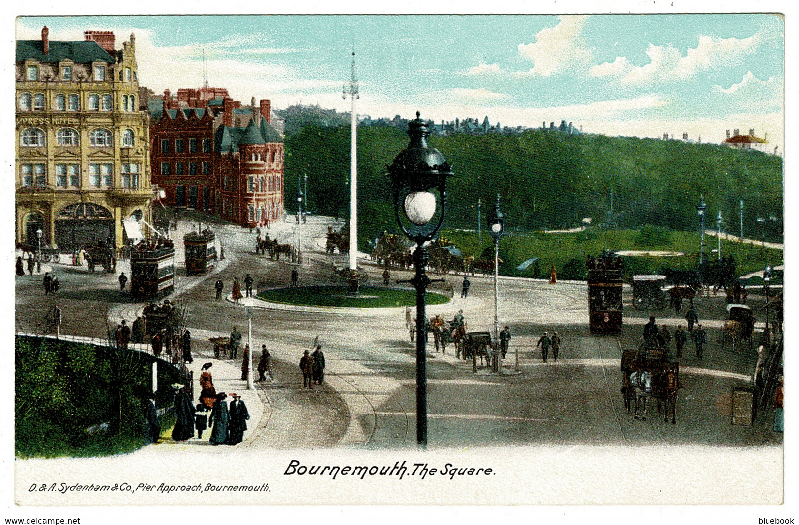 Ref 1426 - Early Postcard - Trams At The Square Bournemouth Hampshire - Now Dorset - Bournemouth (tot 1972)