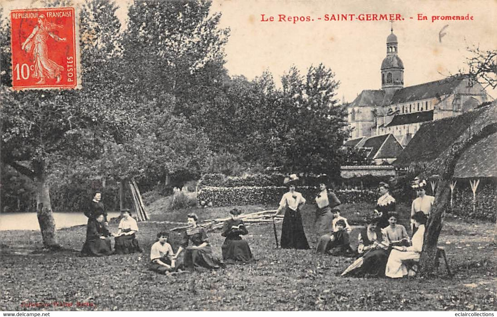 Saint  Germer De Fly         60      Le Repos .       En Promenade.             (voir Scan) - Autres & Non Classés