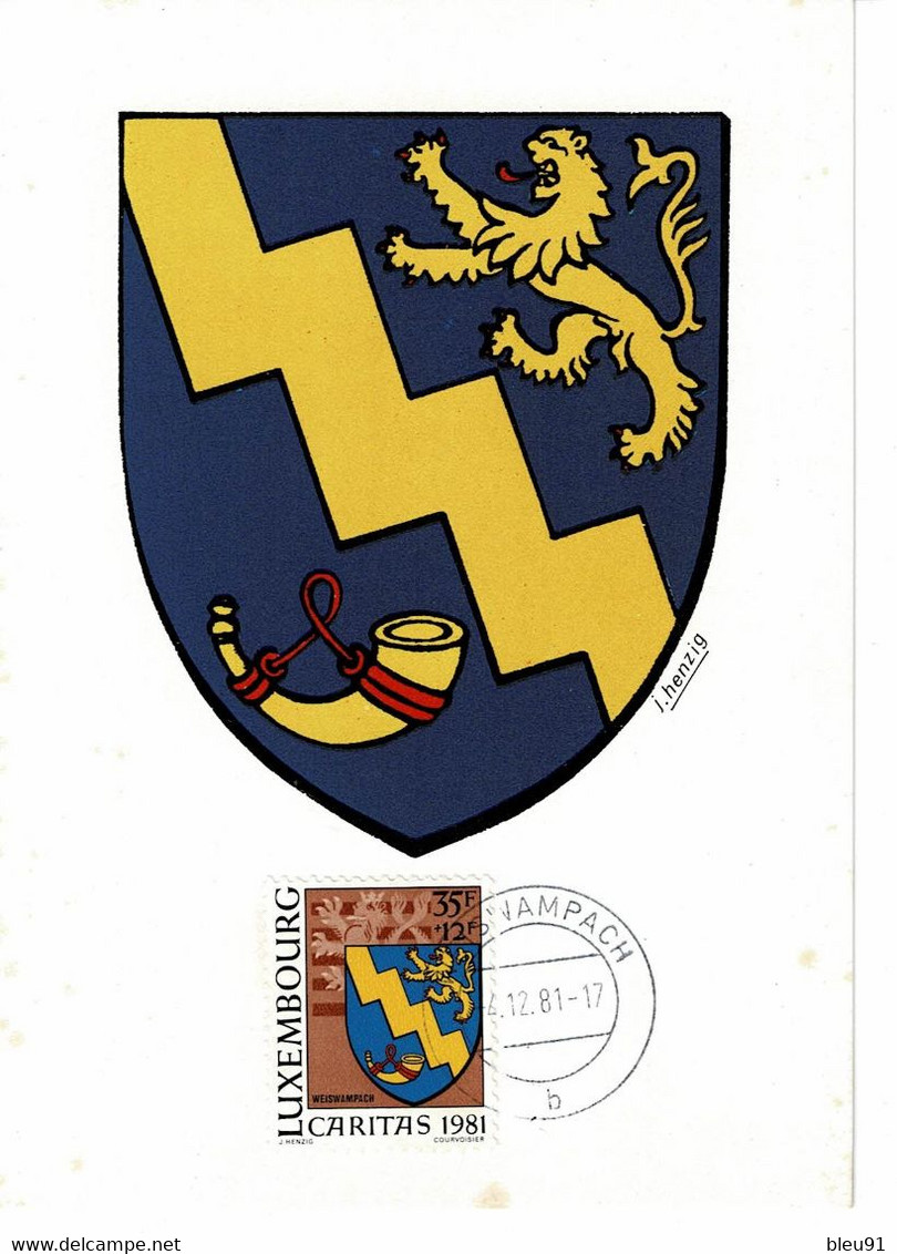 CARTE MAXIMUM LUXEMBOURG BLASONS  ARMOIRIES ARMS WAPPEN WEISWAMPACH - Cartes Maximum