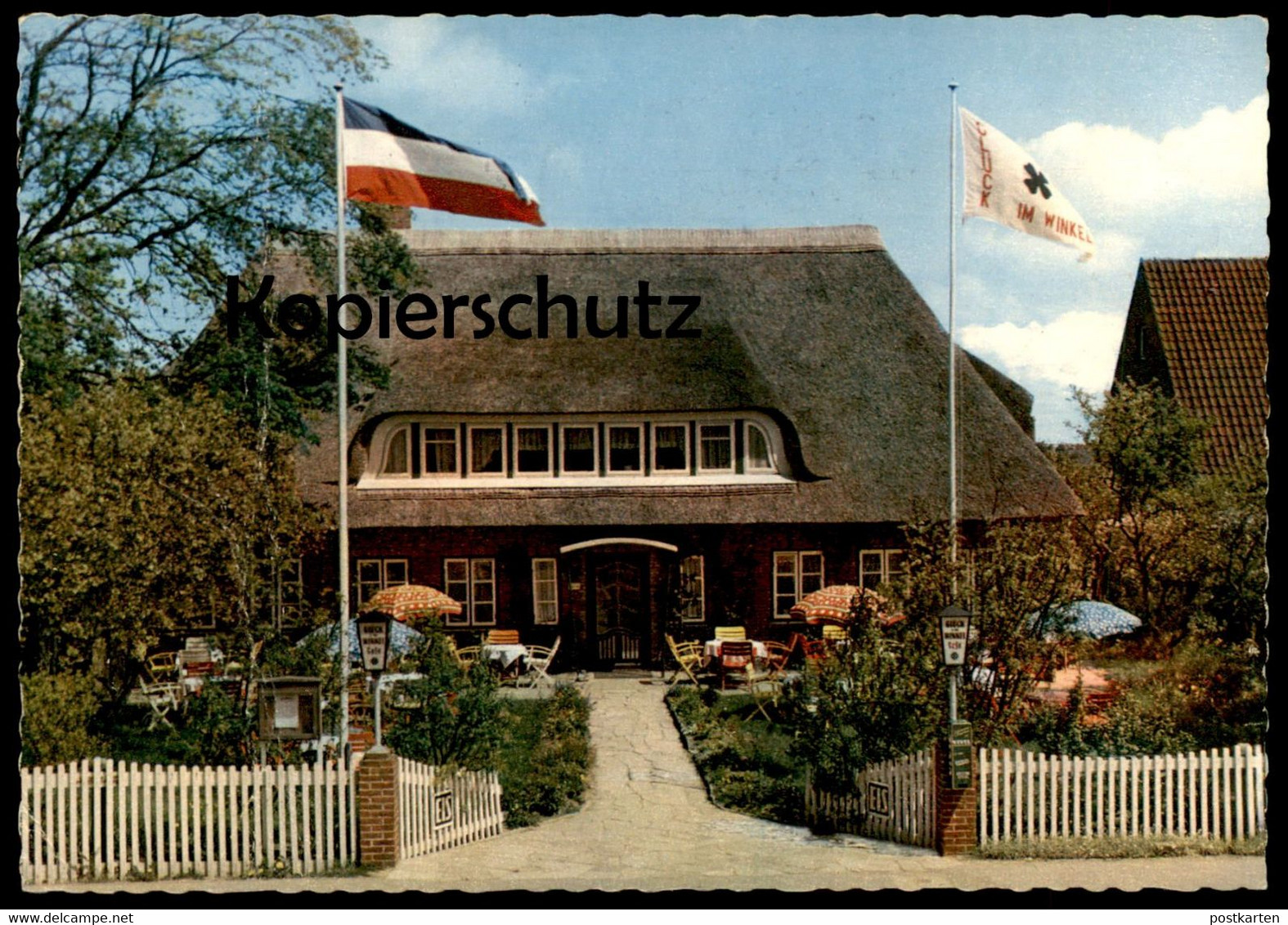 ÄLTERE POSTKARTE ST. PETER-ORDING CAFÉ GLÜCK IM WINKEL FRIEDRICH JENSEN Ansichtskarte AK Postcard Cpa - St. Peter-Ording