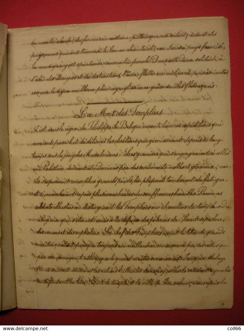 1847 RARE cahier d'Ecole de Composition Lydia Laurens élève de Mlle Franck Montauban Imprimé Forestié Père & Fils