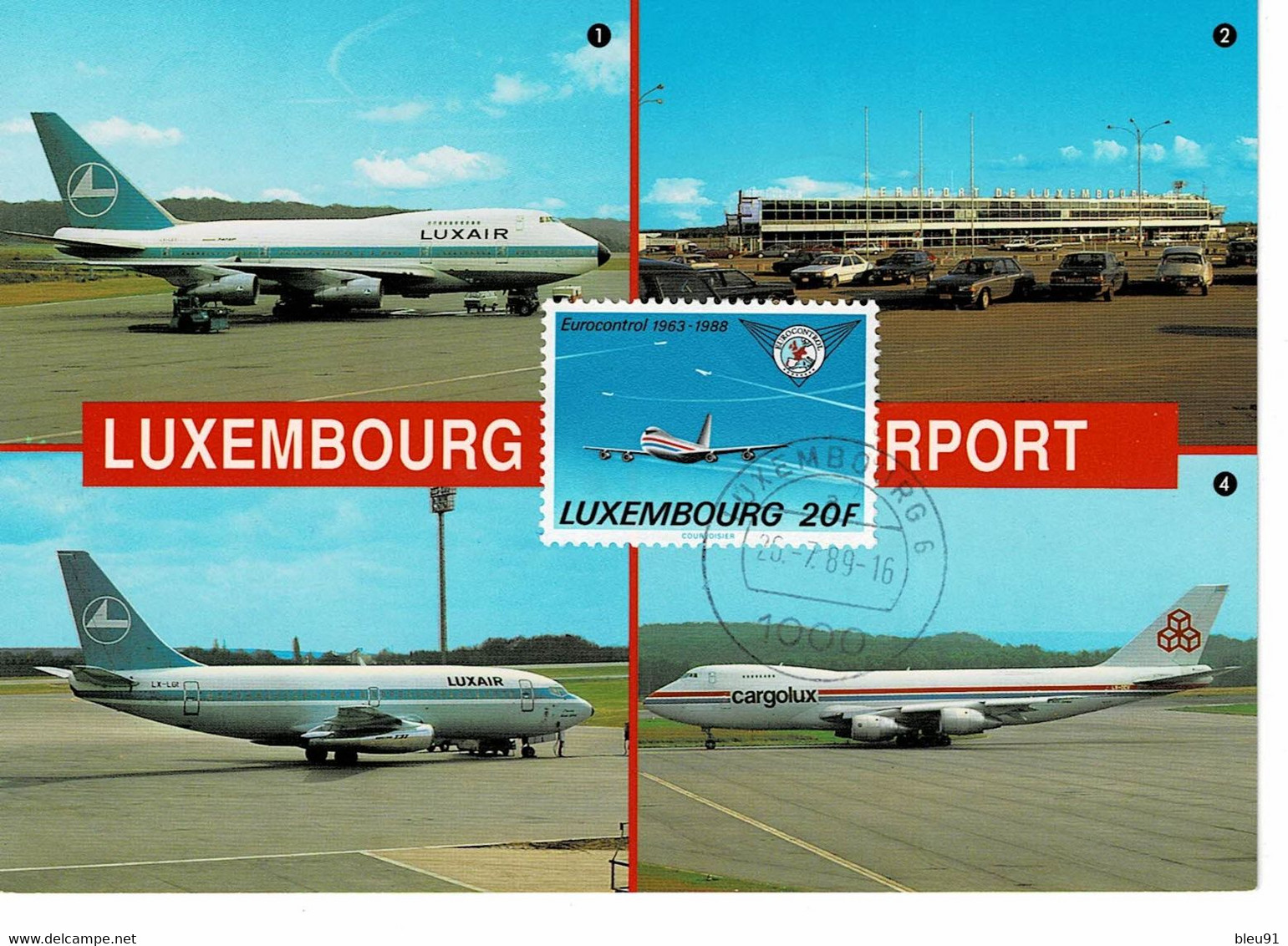 CARTE MAXIMUM  LUXEMBOURG AIRPORT 1989 - Maximumkaarten