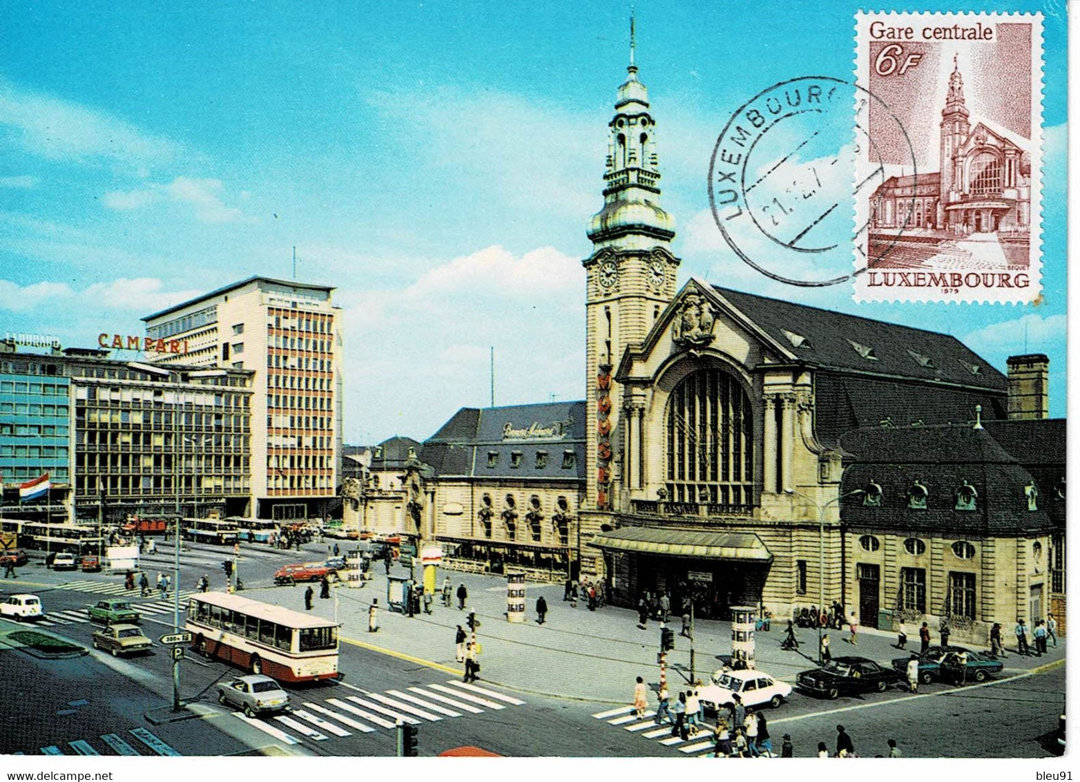 CARTE MAXIMUM  LUXEMBOURG CHEMINS DE FER GARE CENTRALE 1979 - Maximumkarten