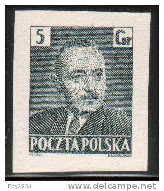 POLAND 1950 PRESIDENT BIERUT IMPERF BLACK PROOF NHM ( NO GUM) - Probe- Und Nachdrucke