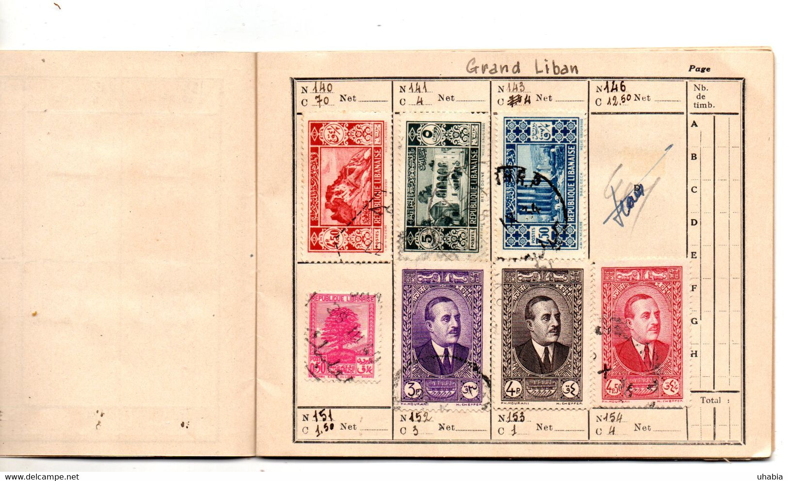 Grand Liban. Syrie. Algerie. Carnet De Liaison Philatelique. 97 Timbres Voir Description. - Collezioni (in Album)