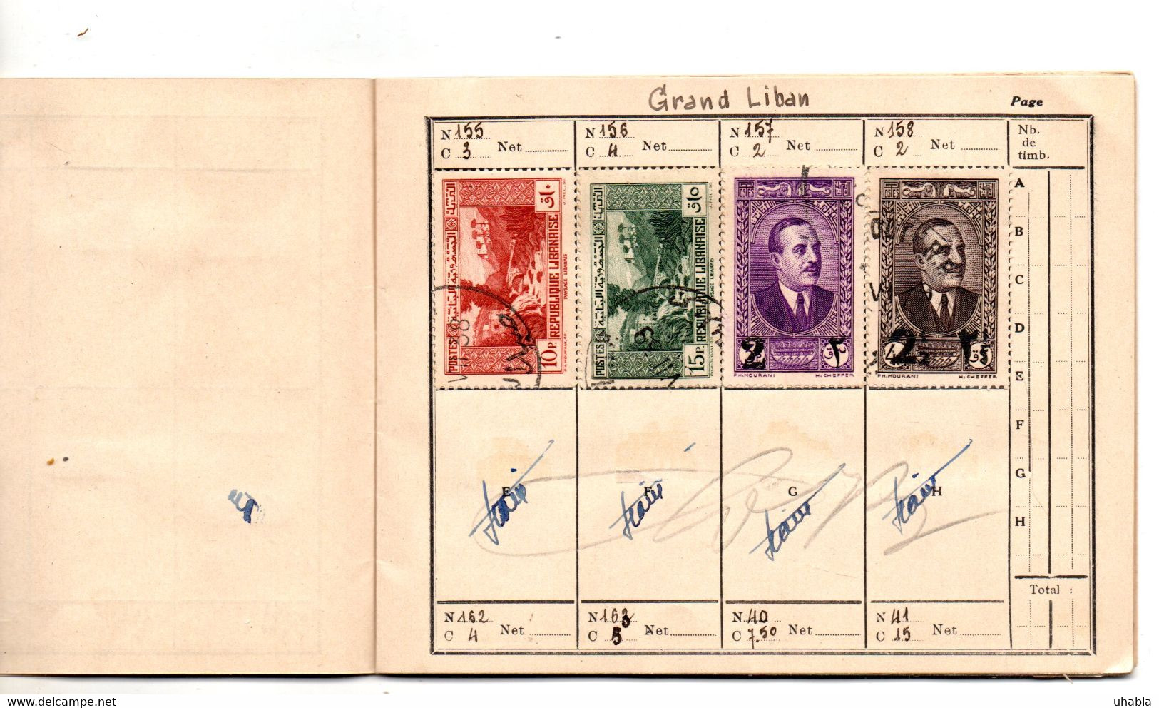 Grand Liban. Syrie. Algerie. Carnet De Liaison Philatelique. 97 Timbres Voir Description. - Collezioni (in Album)