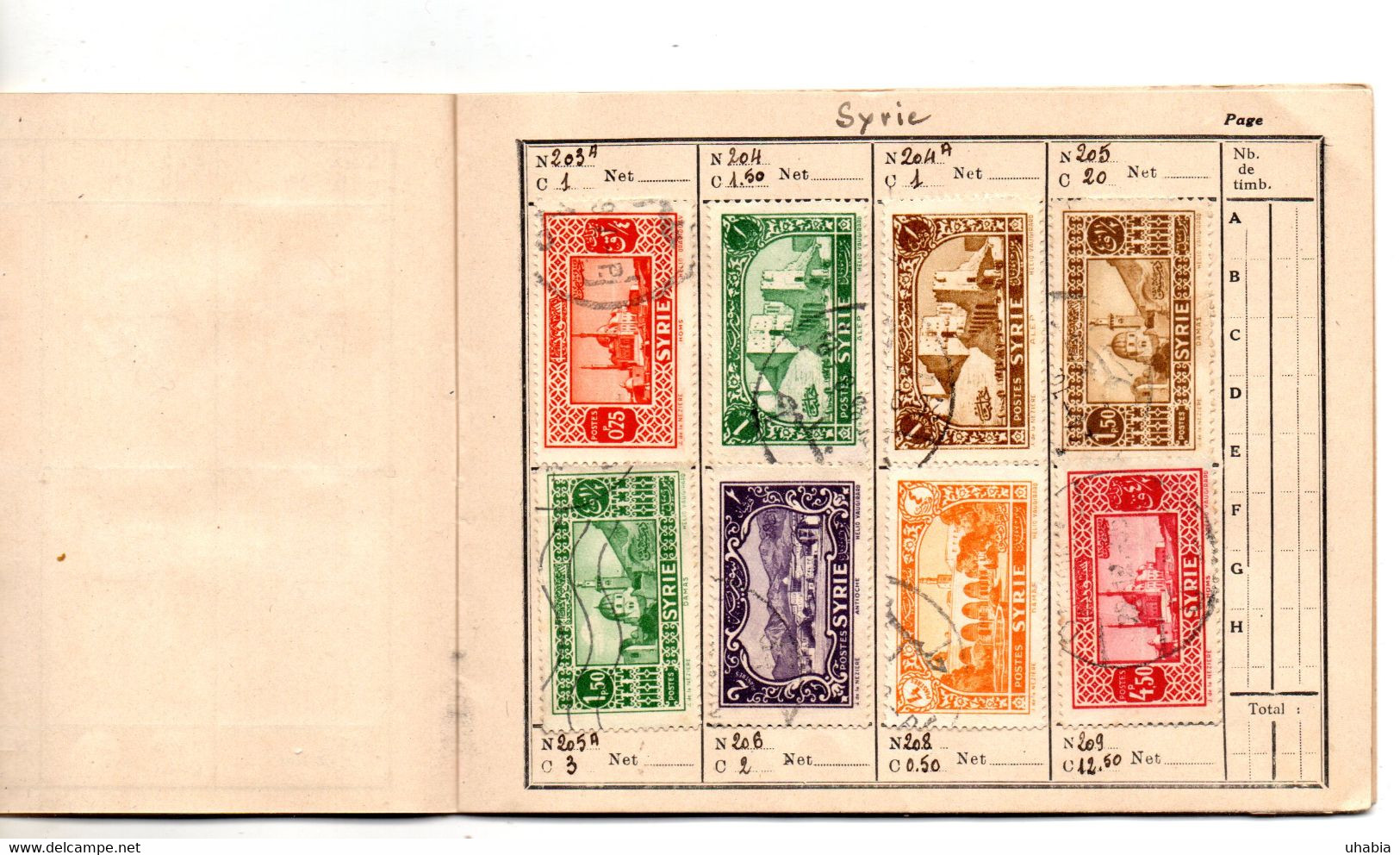 Grand Liban. Syrie. algerie. Carnet de liaison philatelique. 97 timbres voir description.