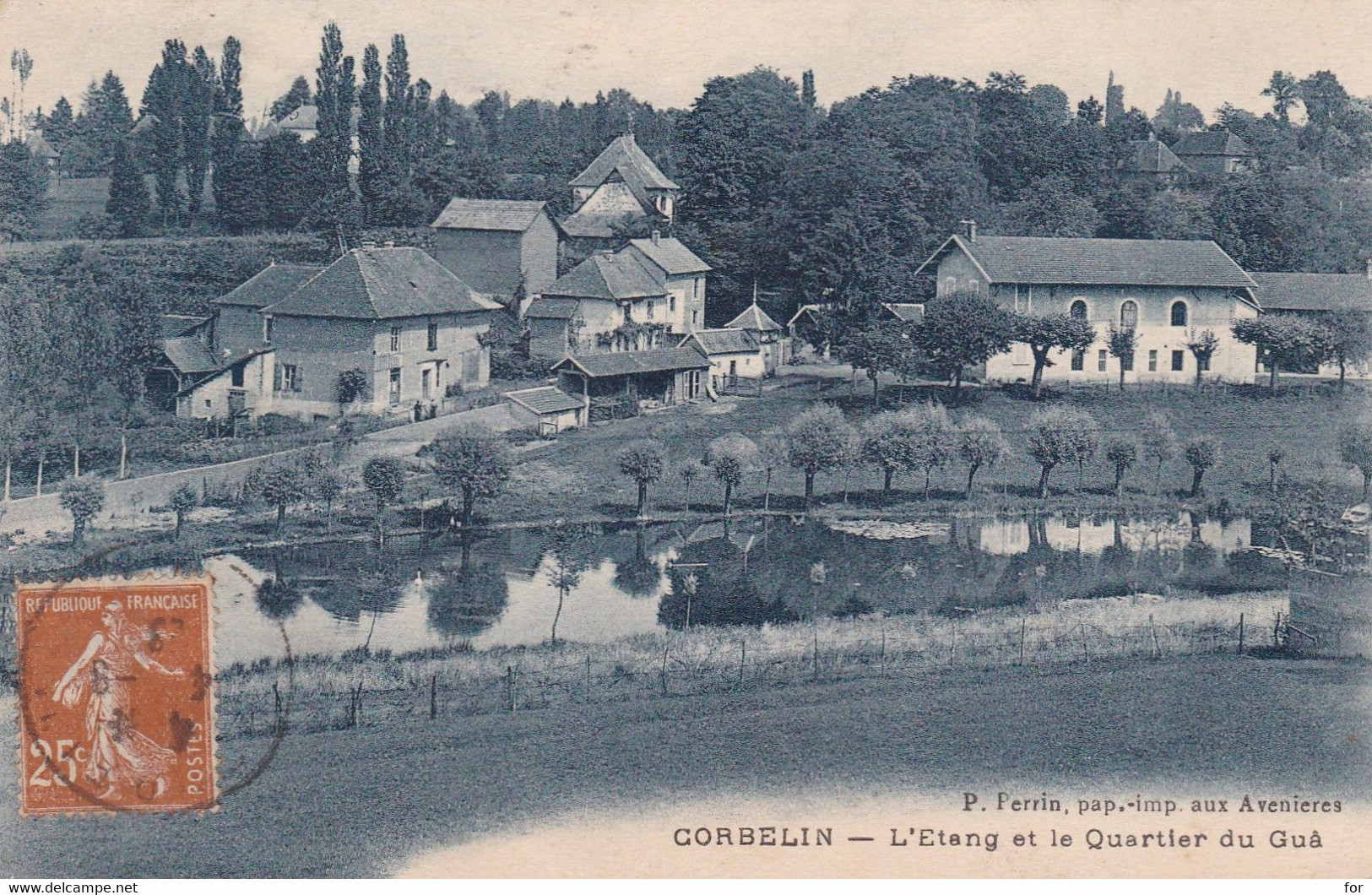 Isère : CORBELIN : L'étang Et Le Quartier Du Guâ : 1928: - Corbelin