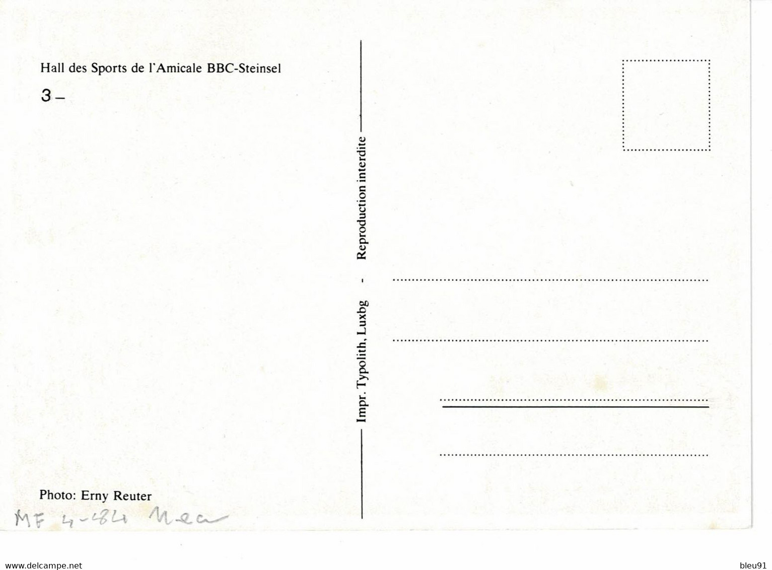 CARTE MAXIMUM  LUXEMBOURG FEDERATION LUXEMBOURGEOISE DE BASKET 1983 - Tarjetas Máxima