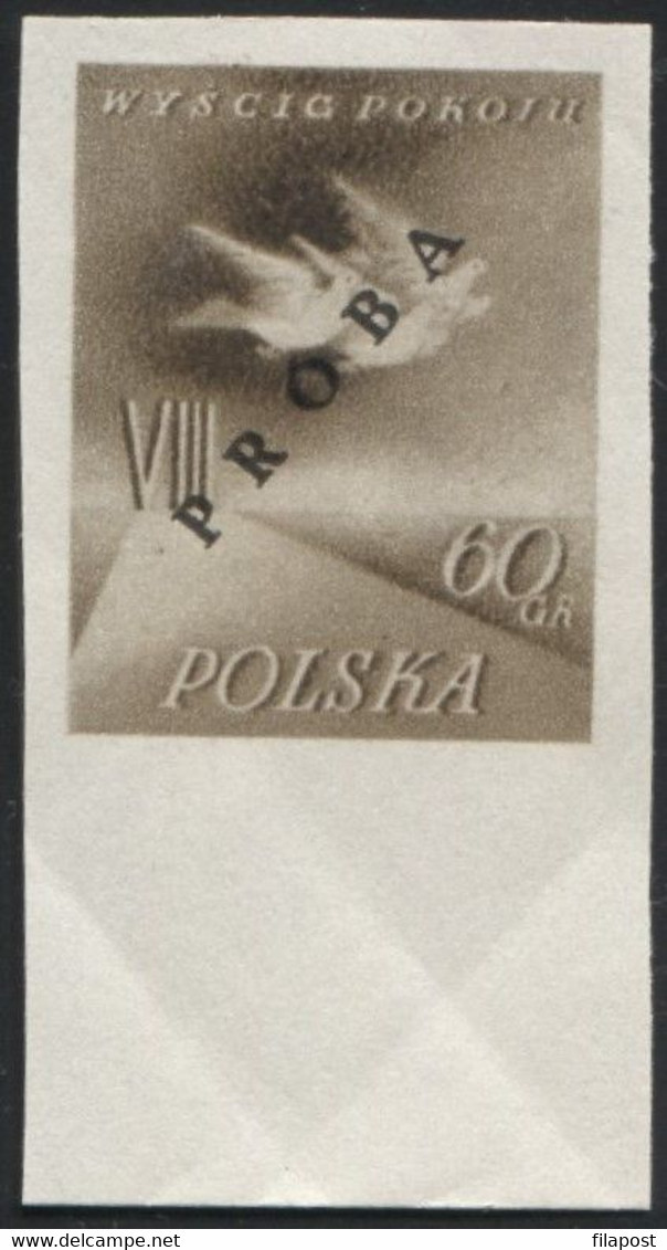 Poland 1955, Mi 906 VIII International Cycling Peace Race Original Proof Colour Guarantee PZF Expert Wysocki MNH** W04 - Essais & Réimpressions