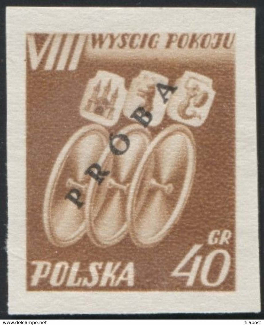 Poland 1955, Mi 905 VIII International Cycling Peace Race Original Proof Colour Guarantee PZF Expert Wysocki MNH** W04 - Probe- Und Nachdrucke